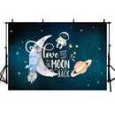 Astronaut Themed Photography Backdrop for Boys Space Ship Birthday Party Decor Photocall Backdrop Photo Studio Banner