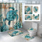 Turtle Sea Horse Dolphin Print Shower Curtain Set Bathroom Bathing Screen Anti-slip Toilet Lid Cover Carpet Rugs Home Decor