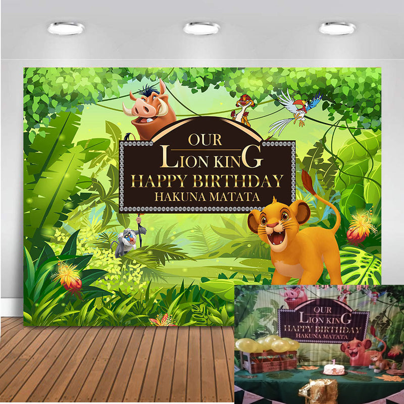Baby Simba Lion King Backdrop Background Kids Children Boys Birthday Party Photography Photo Vinyl Decoration Safari Jungle