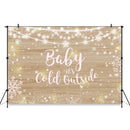 Baby shower Christmas wood Photography Background Party Wood Backdrops Christmas It's cold outside Decoration