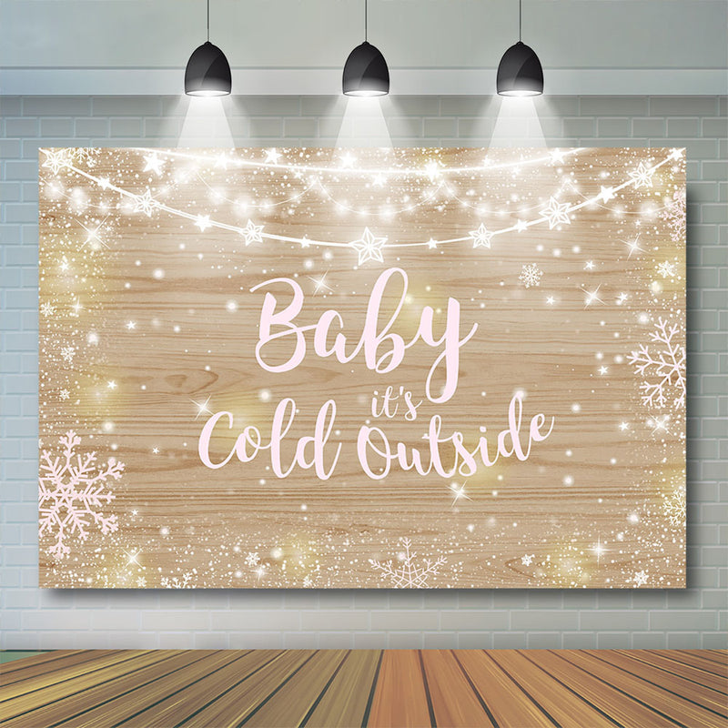 Fondo de fotografía de madera de Navidad para Baby shower, fondos de madera para fiesta, decoración exterior de Navidad hace frío