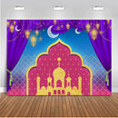 Backdrop for photography Aladdin birthday Party Background decorations Nights Moroccan birthday Banner Gold Palace View Wall