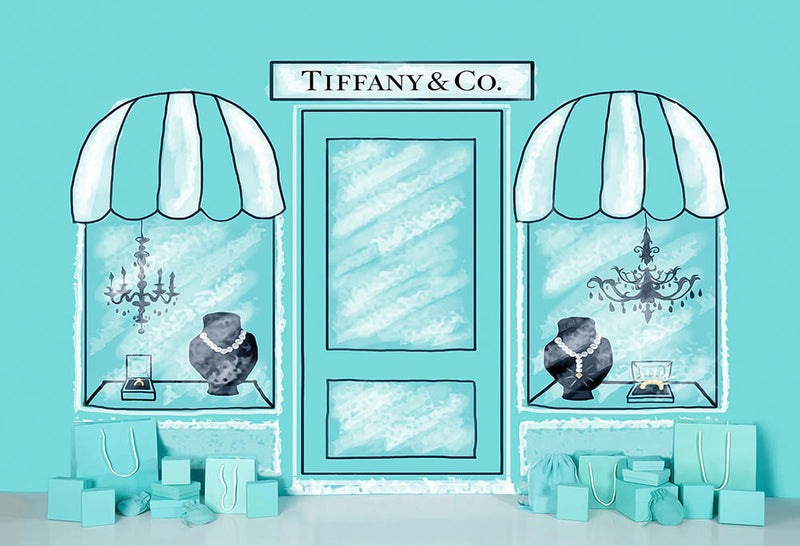 Tiffany Vinyl Backdrops Aqua Jewelry Store Gift Baby Portrait Birthday Party Photography Backgrounds Photo Studio Wall Decorate