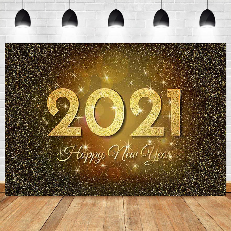 Fondo de fotografía Feliz Año Nuevo 2021 fuegos artificiales reloj champán fiesta ciudad decoración de noche telón de fondo accesorios de estudio fotográfico