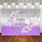 Purple Glitter Happy Birthday Purple Balloon Rose Flowers Girls Kids Women Backdrop Photo Studio