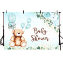 Bear Baby Shower Photography Background We Can Bear Wait to Meet You Blue Balloon Birthday Party Backdrop Photo Studio