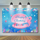 Birthday Mermaid Theme Backdrop Undersea Background Girl Kids Child Party Decor Banner Glitter Dots Starfish Baby Photo studio