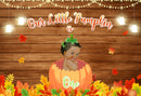 Fall Thanksgiving Birthday Party Halloween Photography One Little Pumpkin Is Turning One Wood Backdrops Autumn Maple leaf Photo Props