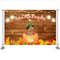Fiesta de cumpleaños de Acción de Gracias de otoño Fotografía de Halloween Una pequeña calabaza está girando uno Fondos de madera Accesorios fotográficos de hoja de arce otoñal 