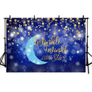 Twinkle Twinkle Little Star Backdrop for Picture Moon Baby Photo background for photo studio Bokeh Blue Background Stars Kid