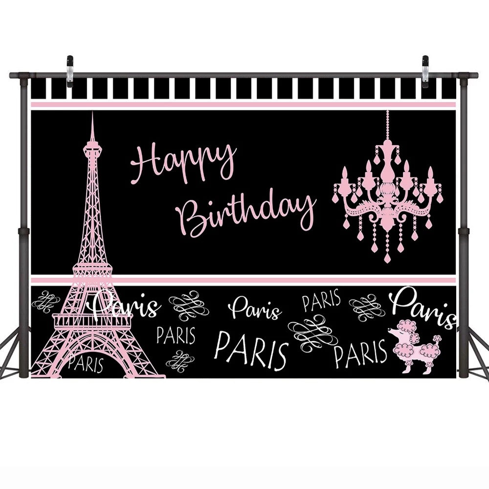 Pairs Backdrops Birthday Pairs Backdrop for Photography Eiffel Tower Birthday Party Ca ...