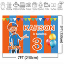 Personalizar nombre Blippi Youtube telón de fondo cumpleaños Banner fiesta telón de fondo decoraciones de fiesta 