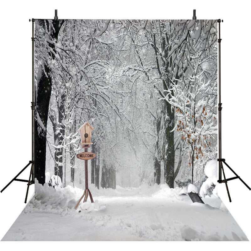 outside snow backdrop -snow white backdrop- forest backdrop -trees photo backdrop snow landscape- photo booth props christmas -photo booth props winter scenery -photography backdrops 8x12 snow -photography backdrops winter snow