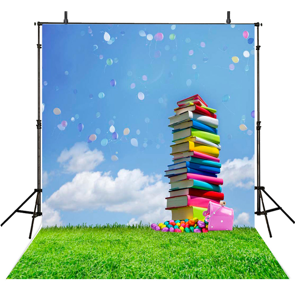 school backdrops kids photography backgrounds books 5x7 vinyl photo backdrops for teens clouds sky photo booth props large school party backdrops for photography