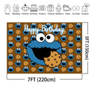 Cartoon Cookie Monsters Birthday Background Sesame Street Kid Children Birthday Party Banner Photography Backdrops Photo Booth