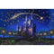 Castle Fairy Tale Princess Photography Backdrop Blue Starry Sky Newborn Children Birthday Background Golden Stars Photo Studio