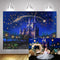 Castle Fairy Tale Princess Photography Backdrop Blue Starry Sky Newborn Children Birthday Background Golden Stars Photo Studio