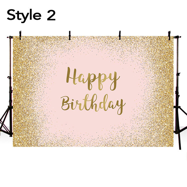 Personalized glitter pink black silver champagne birthday party decoration for photography background for picture wedding bridal Shower Backdrop