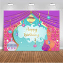 Children birthday Aladdin decorations Backdrop for photography Nights Moroccan Party Background birthday Banner Curtain Prop