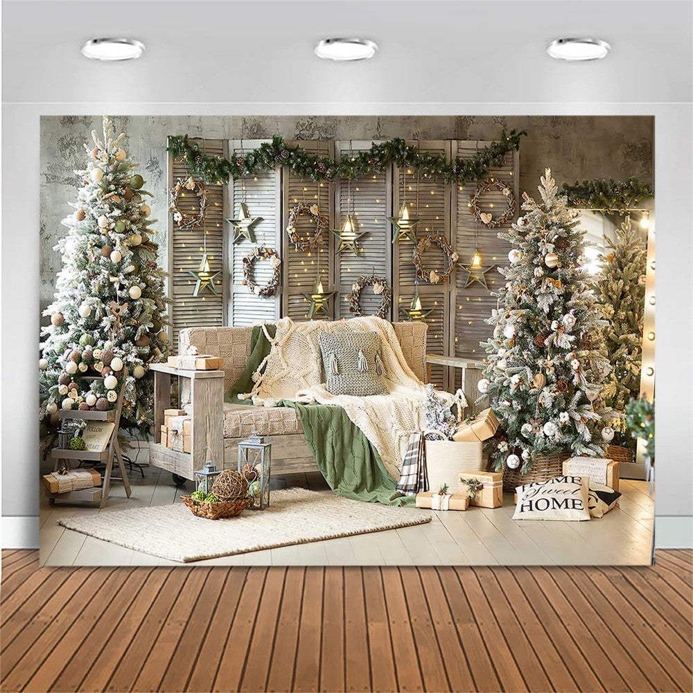Fondo de Navidad dulce hogar decoración de árbol de Navidad fondo de vacaciones accesorios de fotografía recién nacido niño 