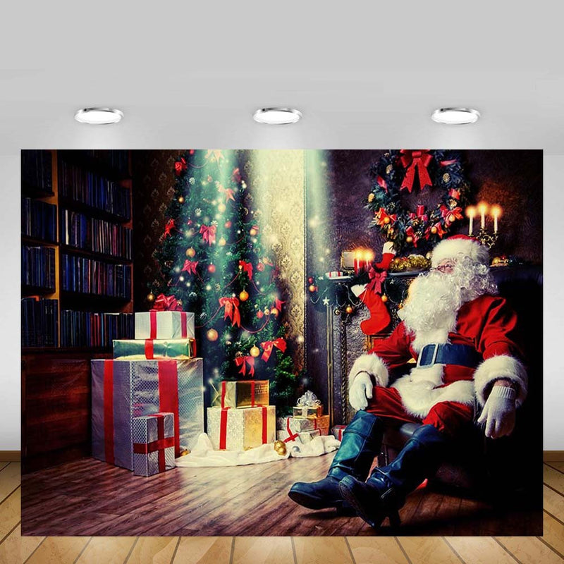 Christmas Backdrop Santa Claus Gifts Toy Indoor Children Portrait Photography Background for Photo Studio Photophone