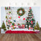 Christmas Background For Photography Trees Wood Wall Scene Wreath Backdrop For Photo Booth Family Party gifts Backgrounds