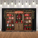 Fondo de tienda de cacao caliente de Navidad para fotografía, armario de cocina, fondo para estudio fotográfico 