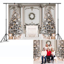 Christmas Party Vintage Chic Wall Props For Photography Backdrops Xmas Tree Fireplace Children Family Portrait Photo Background