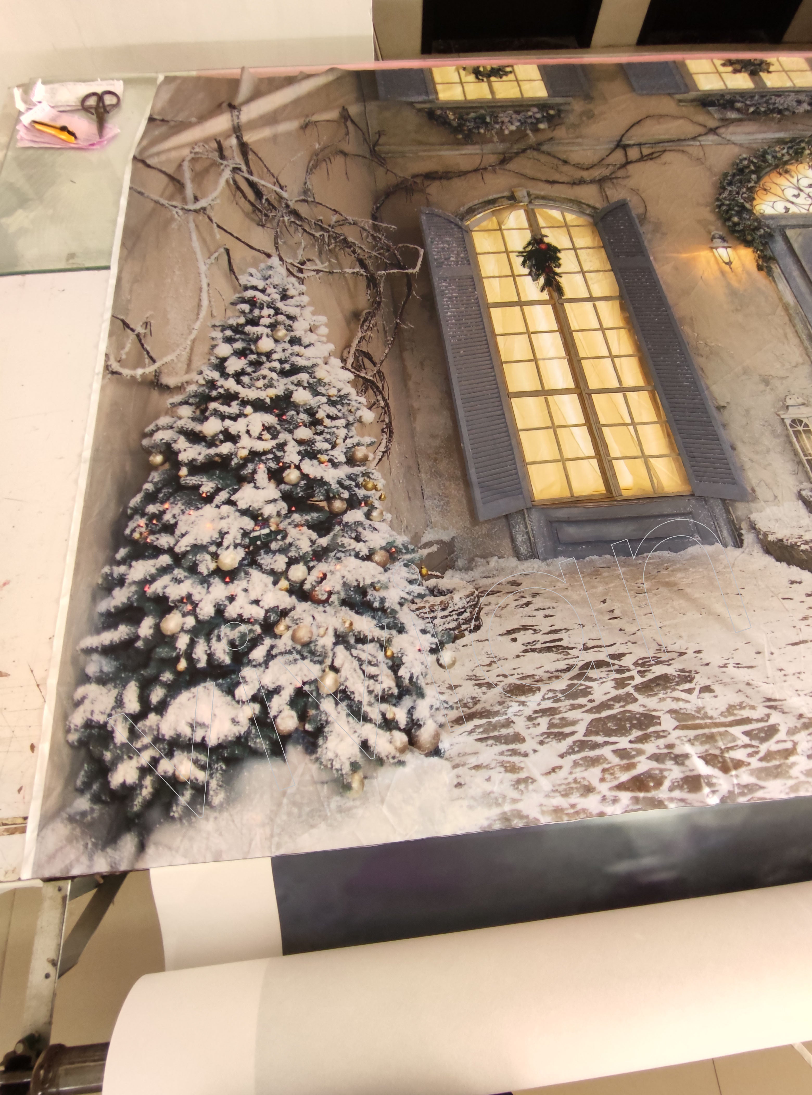 Arrière-plan de photographie de noël, arbre de noël, arrière-plan de Photo, neige, porte d'hiver, arrière-plan photographique, accessoires