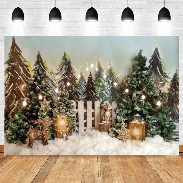 Christmas Photography Backdrop Tree Gift Baby Party Decor Background Photographic Kids