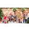 Fondo de puerta de madera de Granero rústico de Navidad, sesión fotográfica, regalo de árbol de Navidad, retrato de cumpleaños, fondo, decoración de fiesta, Festival de invierno y nieve 