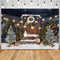 Christmas Snow Photography Backdrops Wooden Door Pine moon Decor Backdrop Children Portrait Photocall Background Photo Studio