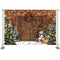 Christmas Snowman Backdrop Wood Door Photography Background Kids Baby Portrait Family Photocall Trees Decor Child Photo studio
