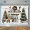 Fondo de retrato de árbol de Navidad para fotografía, chimenea blanca, ciervo, luz Vintage, fondo para niños y bebés