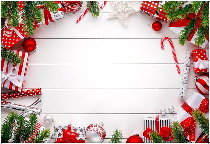 Christmas White Wooden Wall Backdrop Xmas Holiday Gift Wood Christmas Backdrops New Year Party Decorations Photo Background