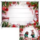 Christmas White Wooden Wall Backdrop Xmas Holiday Gift Wood Christmas Backdrops New Year Party Decorations Photo Background