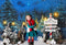 Christmas Winter Snow Night Backdrop Santa Reindeer Background Trees Photo Studio Props New Year Wallpaper Family Party Decor