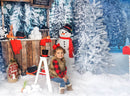 Noël hiver neige scène Portrait photographie toile de fond bonhomme de neige enfants Portrait Photoshoot arrière-plan pin boutique 
