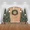 Christmas Wood Backdrop Kids Child Photography Winter Snowy Street Background Festival Decor Baby Portrait Wreath Photo studio