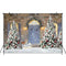 Merry Christmas Wood door Backdrop Snowflake Window Cloud Backdrop Family Christmas Trees Window Gift party Background Photo booth
