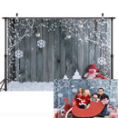Christmas Backdrop Wood Board Winter Tree Snow Branch Snowman Reindeer Photography Background For Photo Studio Vinyl Photo Backdrops