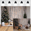 Décors de noël pour plancher en bois photographie fond famille arbre de noël décor Photocall fond Photo Studio accessoires 