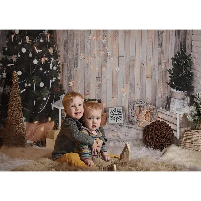 Fondos de Navidad para fondo de fotografía de suelo de madera decoración de árbol de Navidad familiar fondo para sesión fotográfica accesorios de estudio fotográfico 