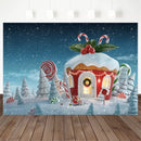 Noël bonbons maison toile de fond hiver flocon de neige conte de fées Photo fond neige enfants enfants photographie décors bébé douche 