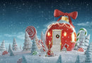 Christmas Candy House Backdrop Winter Snowflake Fairy Tale Photo Background Snow Children Kids Photography Backdrops