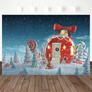 Christmas Candy House Backdrop Winter Snowflake Fairy Tale Photo Background Snow Children Kids Photography Backdrops