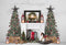 Christmas Photography Background Christmas Tree White Brick Wall Backdrop Fireplace Children Party Decoration Prop Banner Studio