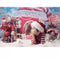 Noël Whoville bonbons cannes maison toile de fond hiver neige conte de fées flocon de neige fête de noël décoration bébé enfants photographie fond 