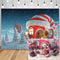 Noël Whoville bonbons cannes maison toile de fond hiver neige conte de fées flocon de neige fête de noël décoration bébé enfants photographie fond 