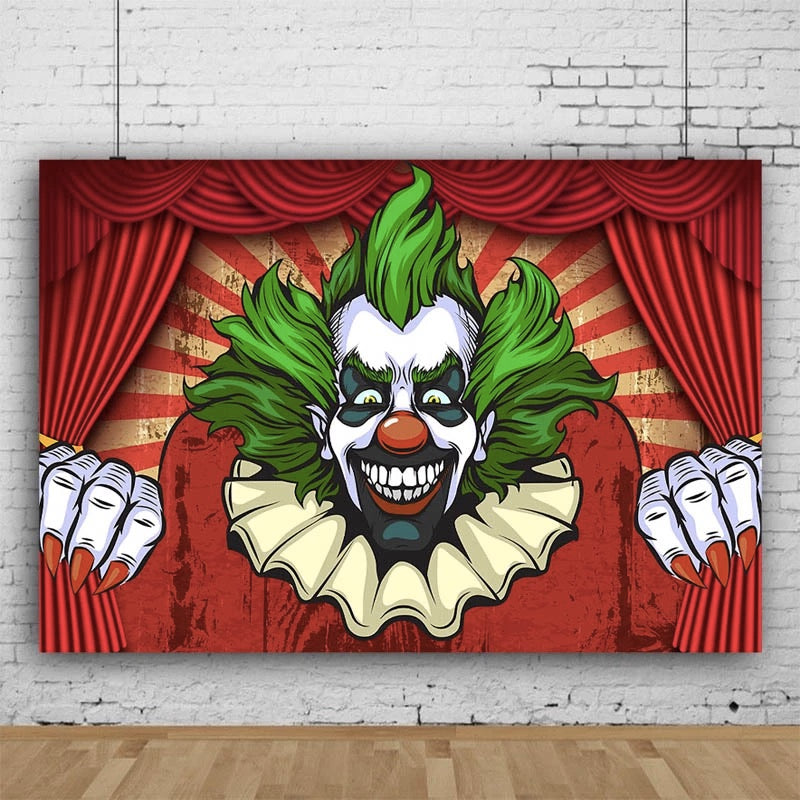 Circus Red Tent Backdrop Halloween Horror Clown Birthday Party Photo Background Activity Decorative Banner Photography Backdrops